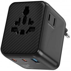 Мережевий універсальний перехідник WIWU UA011 Warrior GaN 25W + 1USB-A/2C  Black - 00000085901_1