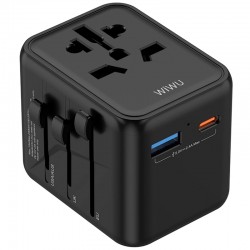 Мережевий універсальний перехідник WIWU UA012 Warrior 12W + 1USB-A/1C  Black - 00000085902_1