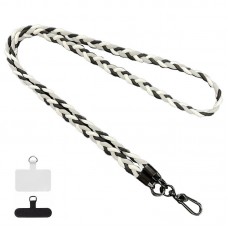 Плетенный шнурок (5мм) 120см  Black / Gray / White - 00000077797_12