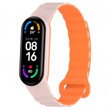Ремінець Dual-color Magnetic для Xiaomi Mi Band 7/6/5/4/3  Light Pink / Orange - 00000077058_6