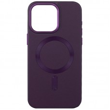 Шкіряний чохол Bonbon Leather Metal Style with MagSafe для Apple iPhone 15 Plus (6.7")  Фіолетовий / Dark Purple - 00000069529_9