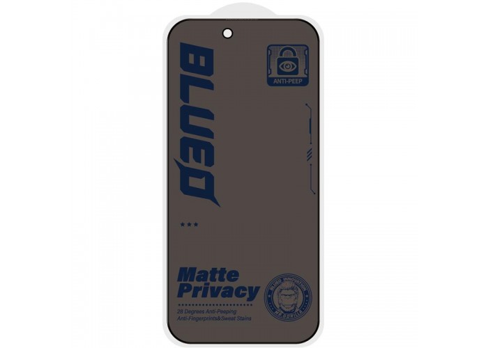 Захисне 2.5D скло Blueo Full Cover Anti-Peep Matte для Apple iPhone 17 / 17 Pro (6.3