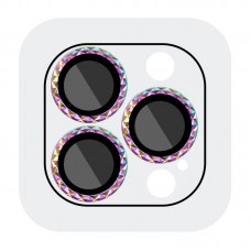 Захисне скло Metal Shine на камеру (у упак.) для Apple iPhone 15 Pro (6.1") / 15 Pro Max (6.7")  Бузковий / Rainbow - 00000065696_4