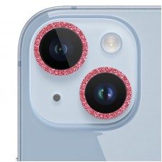 Захисне скло Metal Sparkles на камеру (у упак.) для Apple iPhone 15 (6.1") / 15 Plus (6.7")  Червоний / Red - 00000065698_5