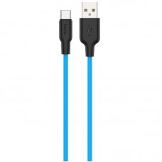 Дата кабель Hoco X21 Plus Silicone Type-C Cable (1m)  Black / Blue - 00000035217_2