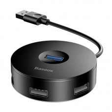 Переходник HUB Baseus Round Box USB to USB 3.0 + 3USB 2.0 (1m) (CAHUB)  Черный - 00000042378_2