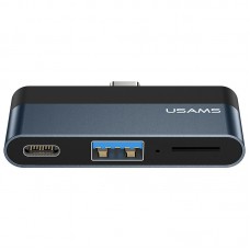 Переходник HUB Usams US-SJ491 Type-C Mini Hub (Type-C + USB + Micro SD)  Темно-серый - 00000049255_1