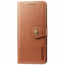 Кожаный чехол книжка GETMAN Gallant (PU) для TECNO Spark 10  Коричневый - 00000065474_2