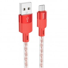 Дата кабель Hoco X99 Crystal Junction USB to MicroUSB (1.2m)  Red - 00000066113_2