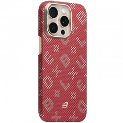 TPU+PC чохол Blueo Gilded Tactile Woven with MagSafe для Apple iPhone 15 Pro (6.1")  Red - 00000085972_1