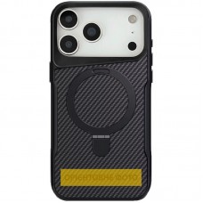 TPU+PC чохол Metal Buttons with MagSafe Carbon Ring для Apple iPhone 17 Air (6.5")  Чорний - 00000080930_3