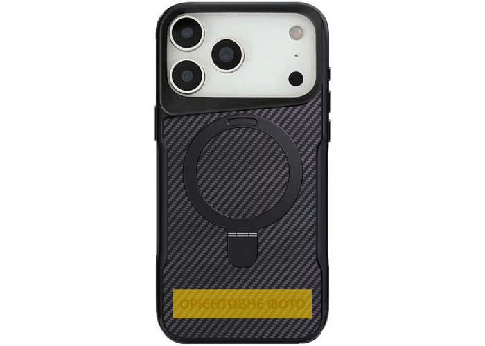 TPU+PC чохол Metal Buttons with MagSafe Carbon Ring для Apple iPhone 17 Air (6.5