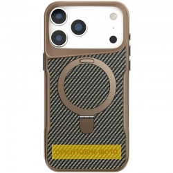 TPU+PC чохол Metal Buttons with MagSafe Carbon Ring для Apple iPhone 17 Air (6.5")  Золотий - 00000080930_1