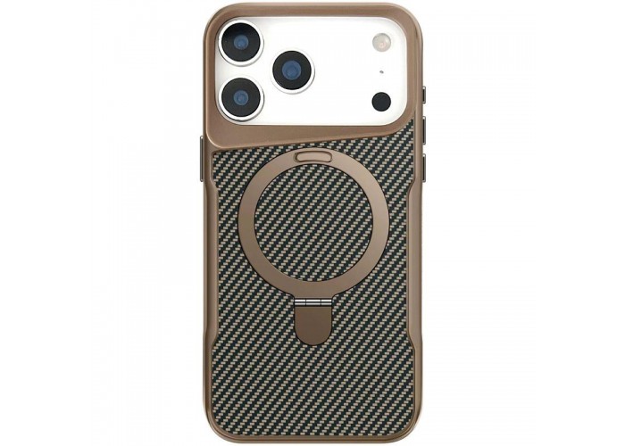 TPU+PC чохол Metal Buttons with MagSafe Carbon Ring для Apple iPhone 17 Pro (6.3