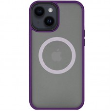 TPU+PC чохол Metal Buttons with MagSafe для Apple iPhone 13 (6.1")  Темно-фіолетовий / Dark Purple - 00000054124_4