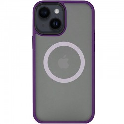 TPU+PC чохол Metal Buttons with MagSafe для Apple iPhone 13 (6.1")  Темно-фіолетовий / Dark Purple - 00000054124_4