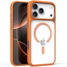 TPU+PC чохол Metal Buttons with MagSafe для Apple iPhone 17 Pro (6.3")  Помаранчевий / Orange - 00000081724_5