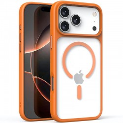 TPU+PC чохол Metal Buttons with MagSafe для Apple iPhone 17 Pro (6.3")  Помаранчевий / Orange - 00000081724_5