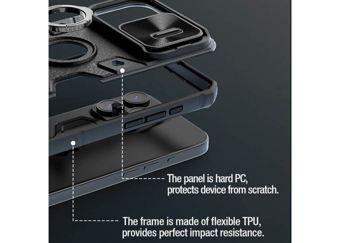 TPU+PC чохол Nillkin CamShield Armor (шторка на камеру) для Apple iPhone 15 Pro Max (6.7