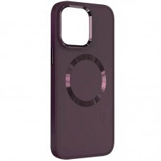 TPU чохол Bonbon Metal Style with MagSafe для Apple iPhone 14 (6.1")  Бордовий / Plum - 00000064357_2