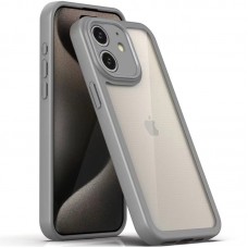 TPU чохол Transparent + Colour 1,5mm для Apple iPhone 12 (6.1")  Grey - 00000070563_2