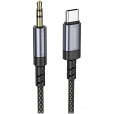 Аудіо кабель Aux Borofone BL24 Graceful Type-C to AUX 3.5mm) (1m)  Metal grey - 00000086456_1