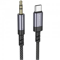 Аудіо кабель Aux Borofone BL24 Graceful Type-C to AUX 3.5mm) (1m)  Metal grey - 00000086456_1