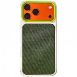Чохол TPU TechWoven Hybrid with MagSafe для Apple iPhone 17 Pro (6.3")  White / Green - 00000084837_7