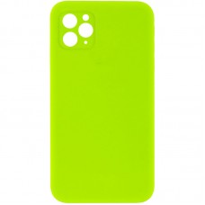 Чохол Silicone Case Square Full Camera Protective (AA) NOLOGO для Apple iPhone 11 Pro (5.8")  Салатовий / Neon green - 00000072155_20