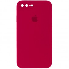 Чохол Silicone Case Square Full Camera Protective (AA) для Apple iPhone 7 plus/8 plus (5.5")  Червоний / Rose Red - 00000040230_14