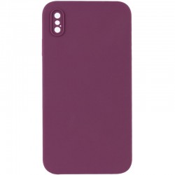 Чохол Silk Square Full Camera Protective (AA) NO LOGO для Apple iPhone X / XS (5.8")  Бордовий / Maroon - 00000072151_4