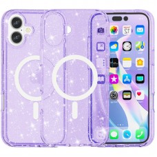 Чохол TPU Galaxy Sparkle (MagFit) для Apple iPhone 16 (6.1")  Purple+Glitter - 00000073117_5