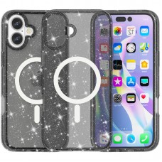 Чохол TPU Galaxy Sparkle (MagFit) для Apple iPhone 16 (6.1")  Black+Glitter - 00000073117_1