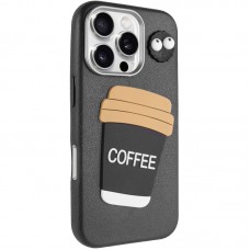 Чохол TPU Leather Toys для Apple iPhone 16 Pro Max (6.9")  Coffee / Black - 00000078583_2