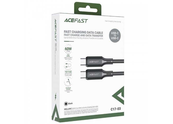 Дата кабель Acefast C17-03 Type-C to Type-C 60W (1.2m)