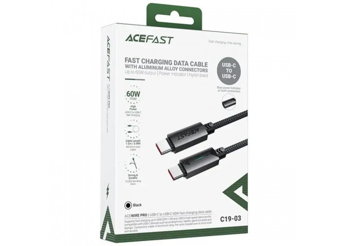 Дата кабель Acefast C19-03 Type-C to Type-C 60W (1.2m)