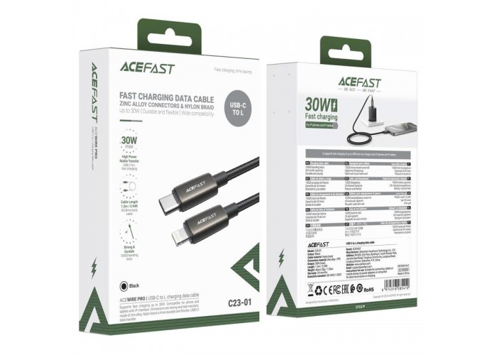 Дата кабель Acefast C23-01 Type-C to Lightning 30W (1.2m)