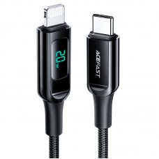 Дата кабель Acefast MFI C6-01 USB-C to Lightning zinc alloy digital display braided (1.2m)  Black - 00000065908_1