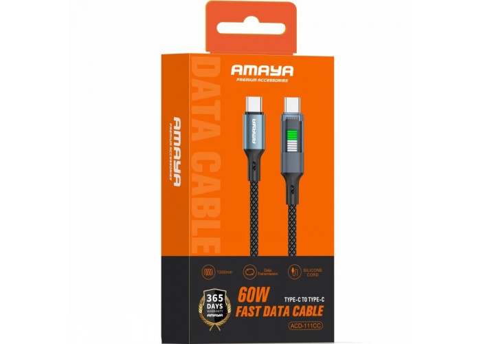 Дата кабель Amaya 111CC Type-C to Type-C 60W (1.2m)