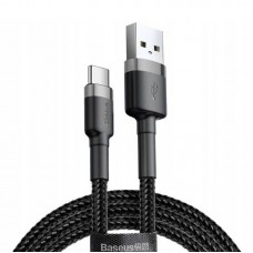 Дата кабель Baseus Cafule Type-C Cable 3A (1m) (CATKLF-B)  Чорний / Сірий - 00000031871_1