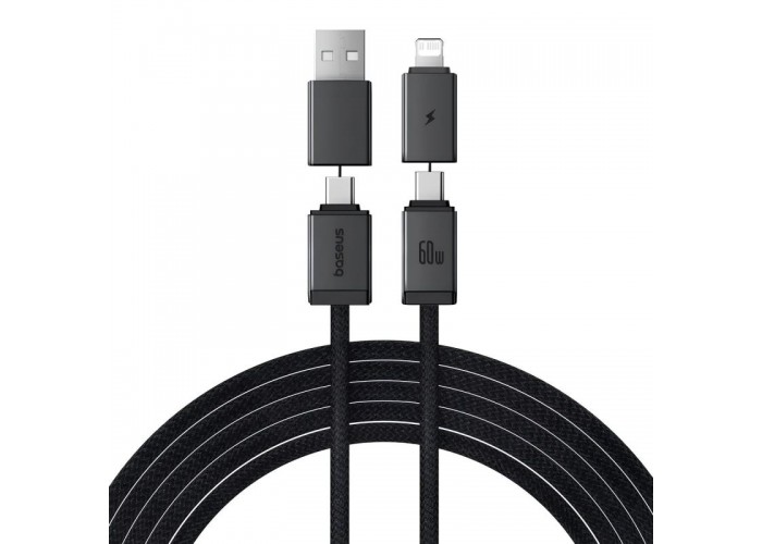 Дата кабель Baseus Versatile Two-for-Two USB/Type-C to Type-C/Lightning 60W (2m) (P10383000)