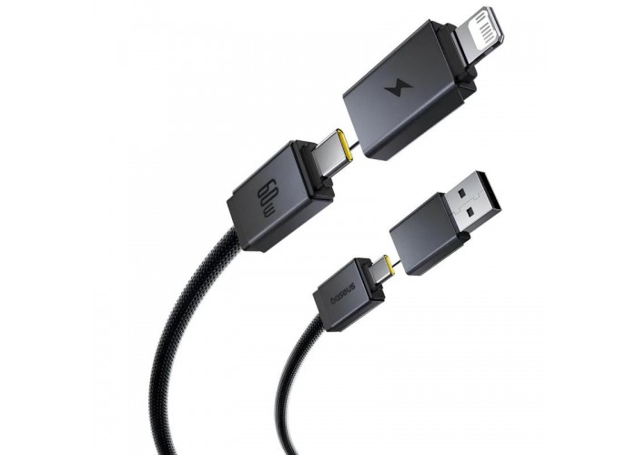 Дата кабель Baseus Versatile Two-for-Two USB/Type-C to Type-C/Lightning 60W (2m) (P10383000)
