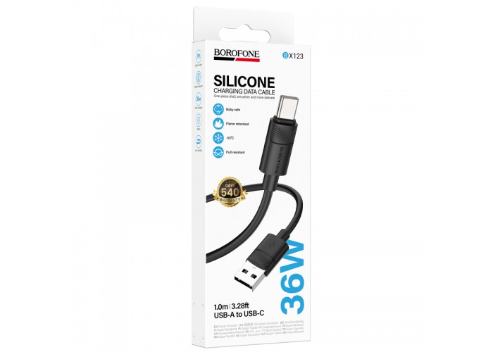Дата кабель Borofone BX123 Leya USB to Type-C 36W (1m)