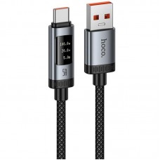 Дата кабель Hoco U148 Lord with display USB to Type-C 100W (1.2m)  Black - 00000081849_1