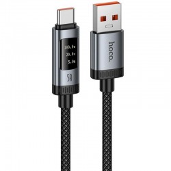 Дата кабель Hoco U148 Lord with display USB to Type-C 100W (1.2m)  Black - 00000081849_1