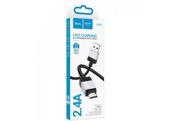 Дата кабель Hoco X110 Honorific USB to MicroUSB 2.4A (1m)