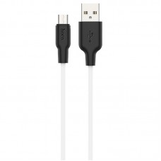 Дата кабель Hoco X21 Plus Silicone MicroUSB Cable (1m)  Чорний / Білий - 00000035239_1
