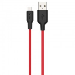 Дата кабель Hoco X21 Plus Silicone MicroUSB Cable (1m)  Black / Red - 00000035239_4