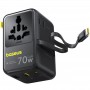 Мережевий універсальний перехідник Baseus CG11 70W with retractable cable (2USB-A/3C/1Socket) (E0307E)
