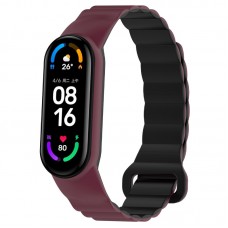 Ремінець Dual-color Magnetic для Xiaomi Mi Band 7/6/5/4/3  Plum / Black - 00000077058_10